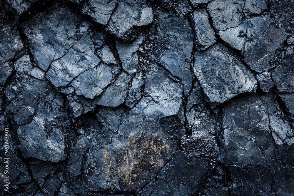 The Intricate Network of Fractured Coal: A Close-Up Look at Nature's Raw Beauty The Intricate Network of Fractured Coal: A Close-Up Look at Nature's Raw Beauty