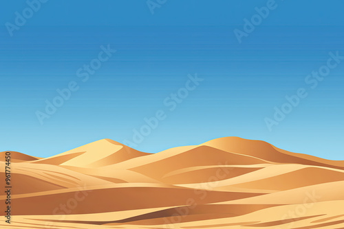 Wallpaper Mural Golden Sand Dunes Under a Vast Blue Sky: A Serene Desert Landscape Torontodigital.ca