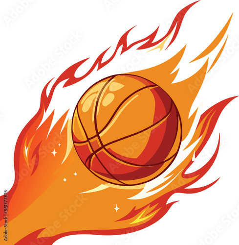 A fire fire of basketball T-shirt design.