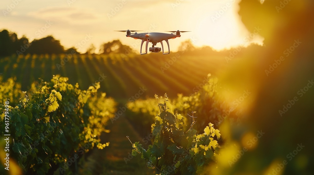 Agro Drone flight over field spraying agriculture Agro Drone flight over field spraying agriculture