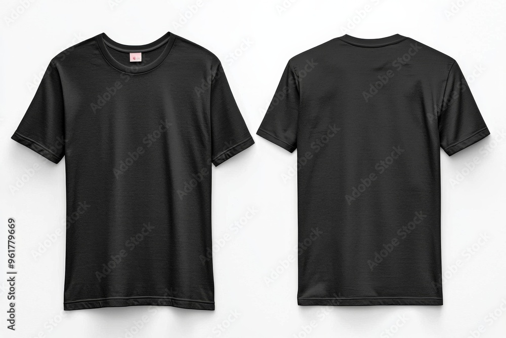 Black Tshirt Mockup Front and Back Isolated created with Generative AI Black Tshirt Mockup Front and Back Isolated created with Generative AI
