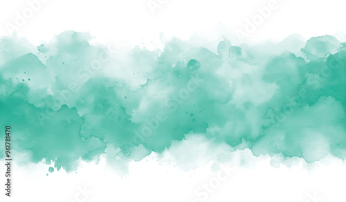 Abstract blue green watercolor texture isolated on white background. Hand-painted watercolor splatter stains artistic vector used as an element in the decorative design