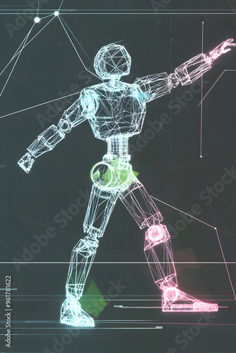 Abstract AGI visualization - Artificial General Intelligence Emerging