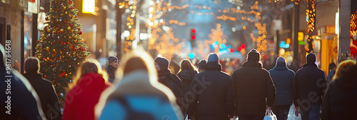 Bustling street scenes on Black Friday photo