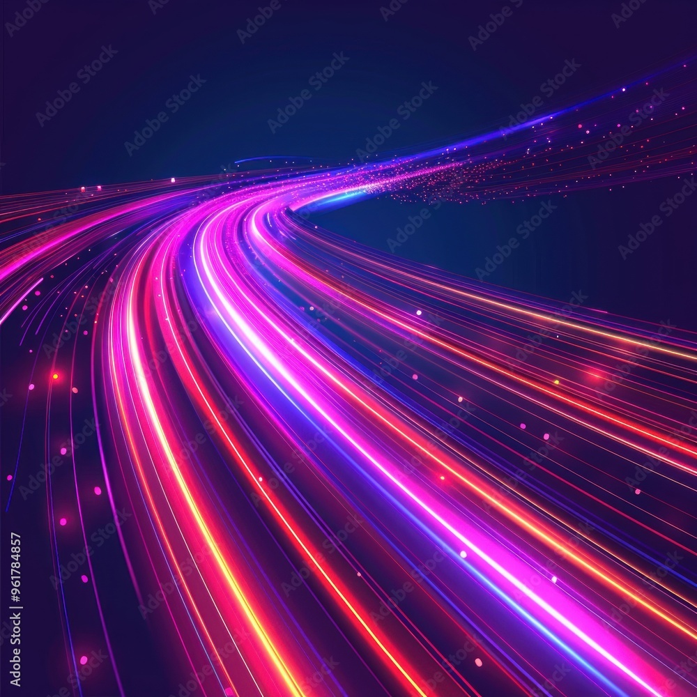 Abstract Light Trails in Purple, Red, and Blue Abstract Light Trails in Purple, Red, and Blue
