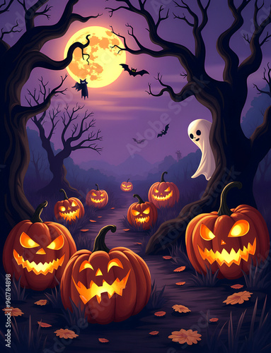 Halloween Night in the Pumpkin Patch