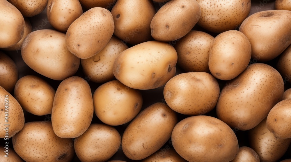 Pile of fresh potatoes on sale in vegetable stand display at supermarket show organic food. Neural network ai generated art Pile of fresh potatoes on sale in vegetable stand display at supermarket show organic food. Neural network ai generated art