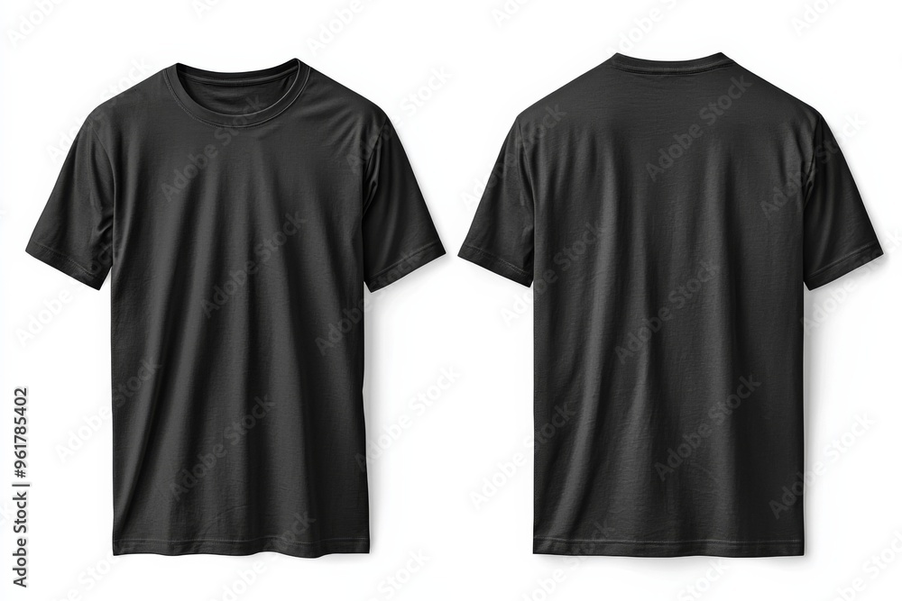 Black Tshirt Mockup Front and Back Isolated created with Generative AI Black Tshirt Mockup Front and Back Isolated created with Generative AI