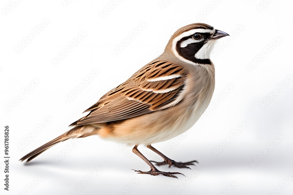 Cape bunting bird on white background, AI Generated