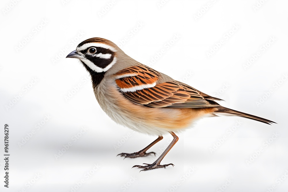 Cape bunting bird on white background, AI Generated Cape bunting bird on white background, AI Generated