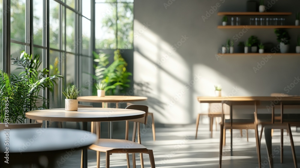 Minimalist Cafe Interior with Natural Light Minimalist Cafe Interior with Natural Light