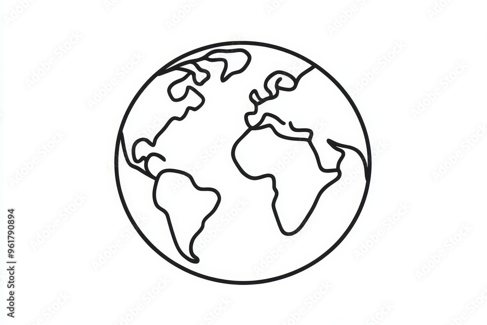 Single continuous line round globe world map geography graphic icon. Simple one line draw doodle for education concept. Modern illustration minimalist style. Single continuous line round globe world map geography graphic icon. Simple one line draw doodle for education concept. Modern illustration minimalist style.