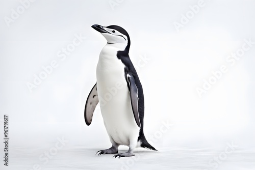 Chinstrap penguin bird on white background, Ai Generated
