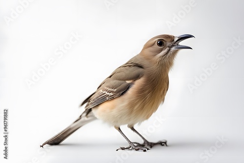 Chitchat bird on white background, AI Generated photo