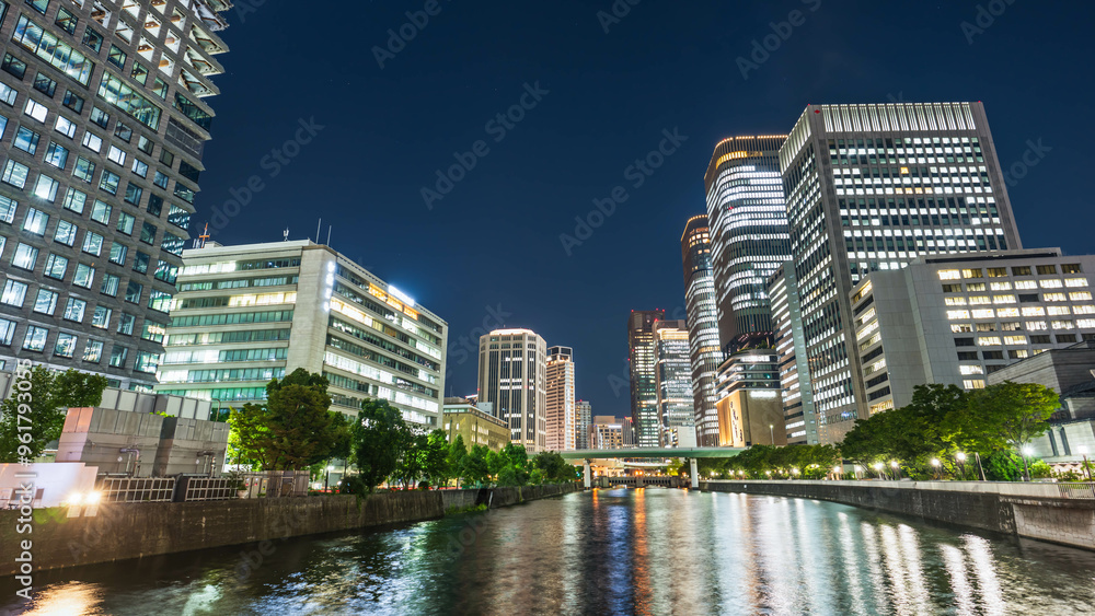 Obraz premium 中之島付近の夜景