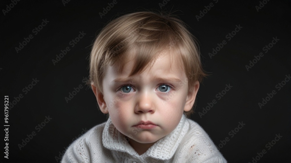 Unhappy child looking at camera. Unhappy child looking at camera.