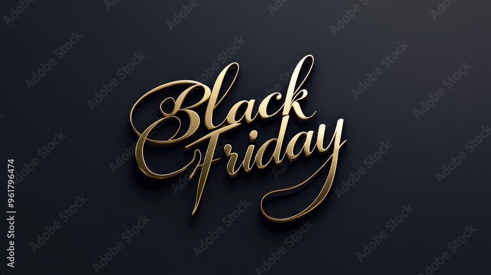 Elegant gold 3d black friday sale text on dark background Elegant gold 3d black friday sale text on dark background