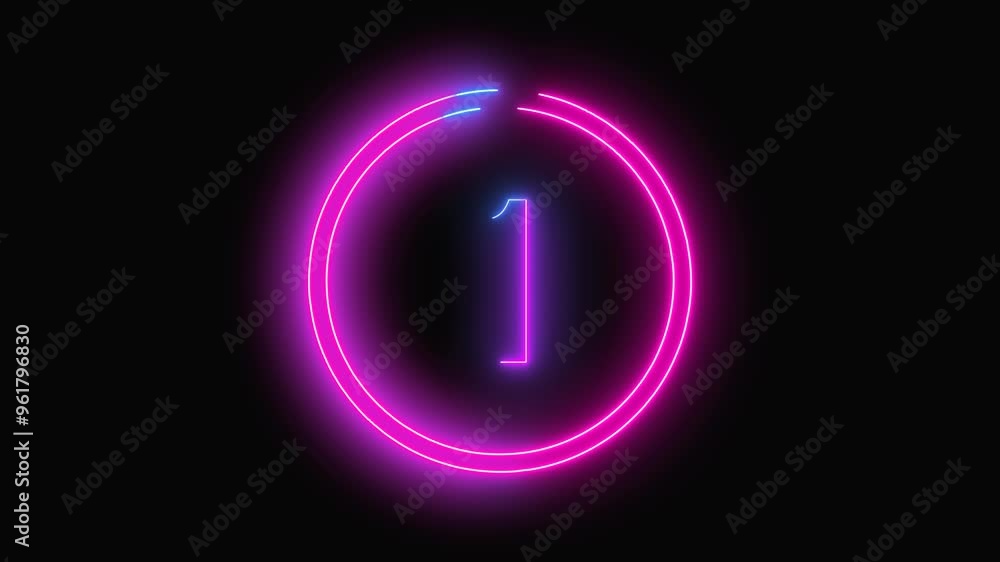 5 countdown timer animation on black screen with circle Neon effect , 4k footage video . 5 countdown timer animation on black screen with circle Neon effect , 4k footage video .