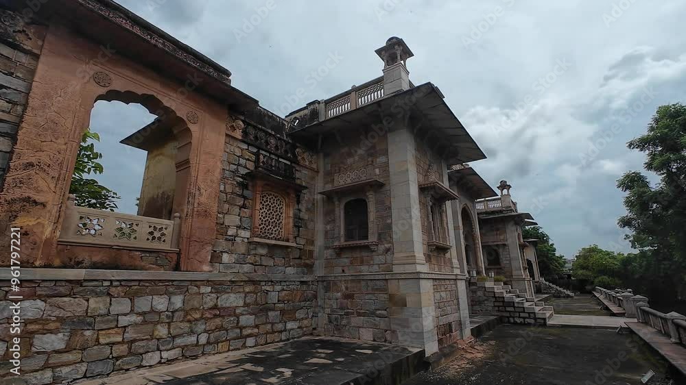 Architecture of Maharaniyon Ki Chhatriyan, the archaeological site features traditional funeral monuments honoring royal women of the past Architecture of Maharaniyon Ki Chhatriyan, the archaeological site features traditional funeral monuments honoring royal women of the past