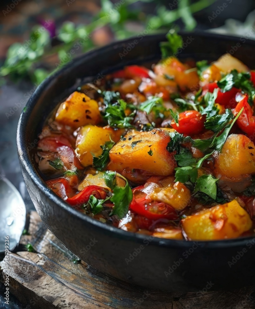 bowl stew with potatoes and tomatoes bowl stew with potatoes and tomatoes