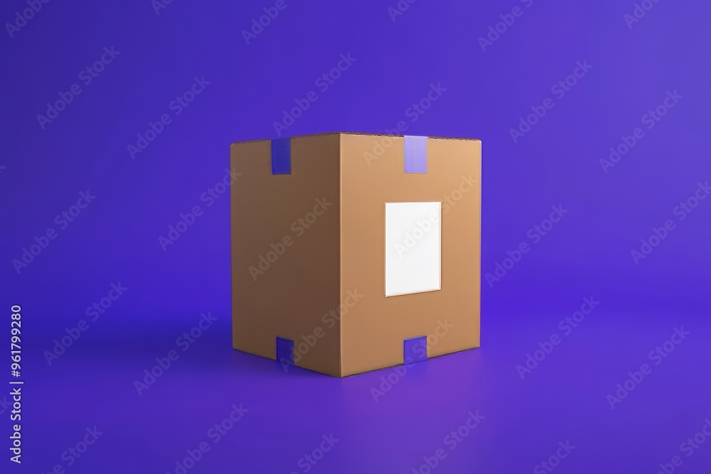 An illustration of a modern parcel box. 3d carton pack with handling packing icons, stickers, bar codes, sealed box, paper box for packaging. An illustration of a modern parcel box. 3d carton pack with handling packing icons, stickers, bar codes, sealed box, paper box for packaging.