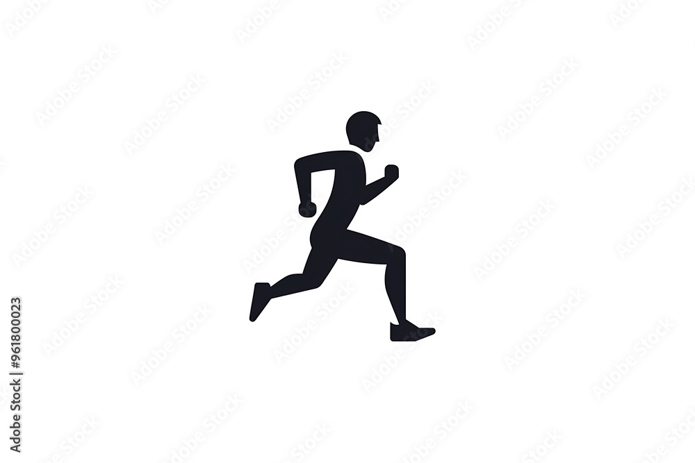 Minimalist Vector Logo of Running Person - Clean Flat Design with Bold Lines Minimalist Vector Logo of Running Person - Clean Flat Design with Bold Lines