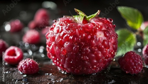 close up ras with water droplets