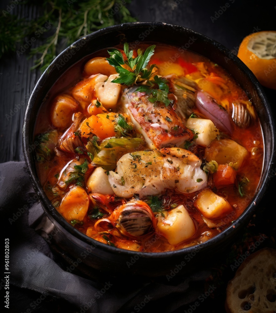 bowl soup with shrimp, carrots and vegetables bowl soup with shrimp, carrots and vegetables