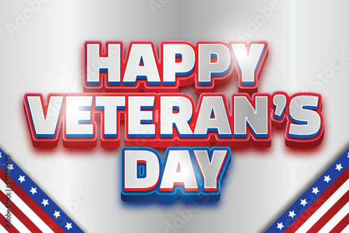 Happy veteran's day editable text effect template