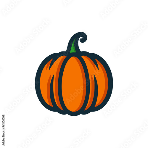 orange pumpkin fruit nature logo vector illustration template design