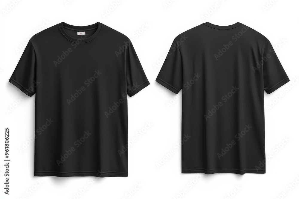 Black Tshirt Mockup Front and Back Isolated created with Generative AI Black Tshirt Mockup Front and Back Isolated created with Generative AI