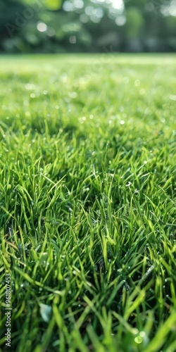 Wallpaper Mural green grass with water drops Torontodigital.ca