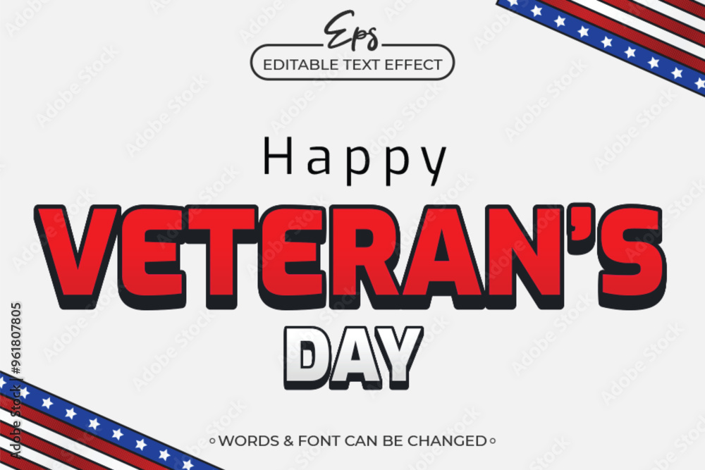Happy veteran's day editable text effect template Happy veteran's day editable text effect template