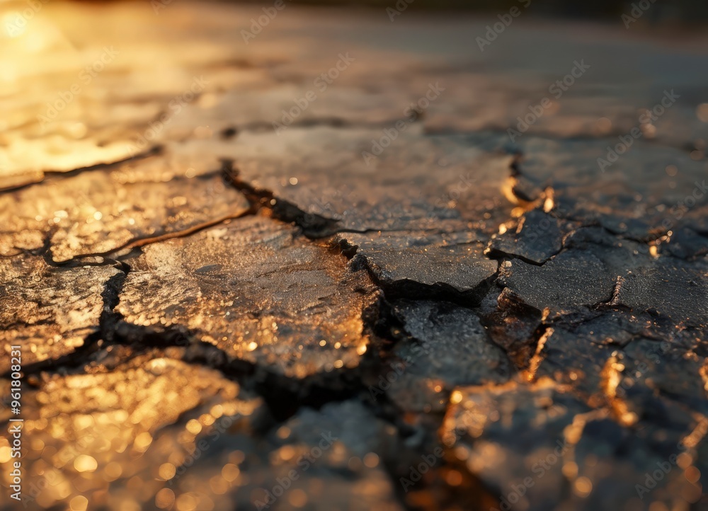 Fototapeta premium close up cracked road