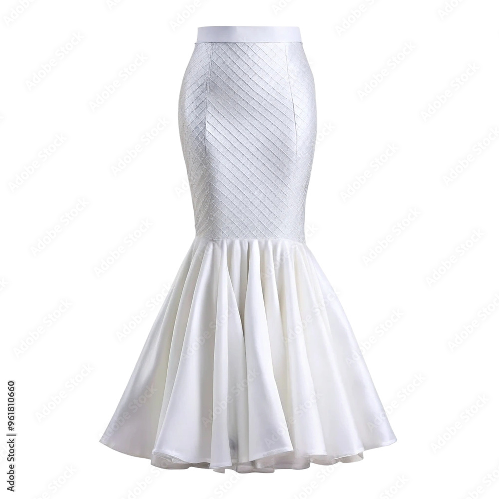 Isolated White mermaid Skirt Isolated White mermaid Skirt