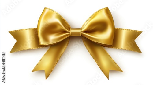 Golden Satin Ribbon Bow