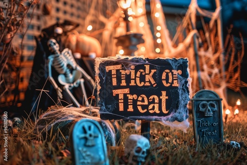 Spooky trick or treat halloween display