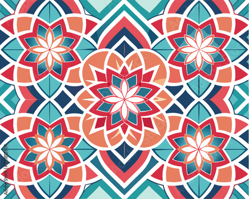 Seamless pattern geometric style flooring digital art abstract pattern design  