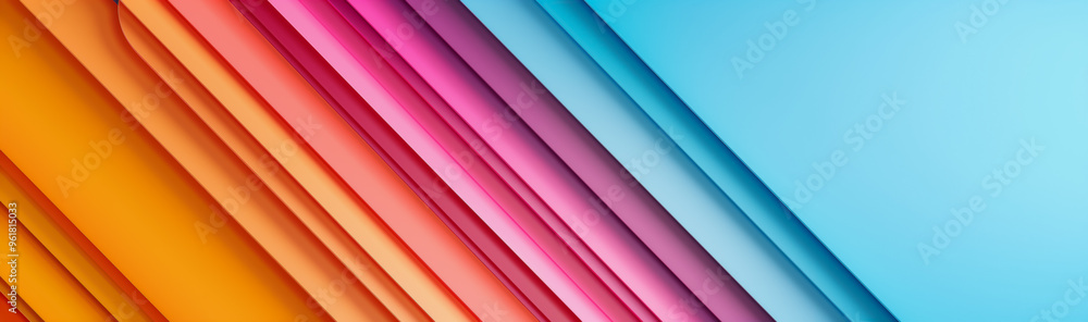 Obraz premium Pastel-toned geometric pattern with diagonal lines in soft pink and blue hues. 