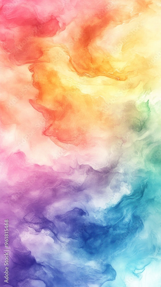 Abstract Watercolor Background with Vibrant Rainbow Hues