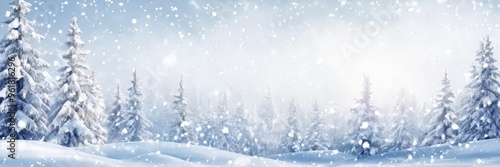 Wallpaper Mural winter landscape with snow and trees Torontodigital.ca