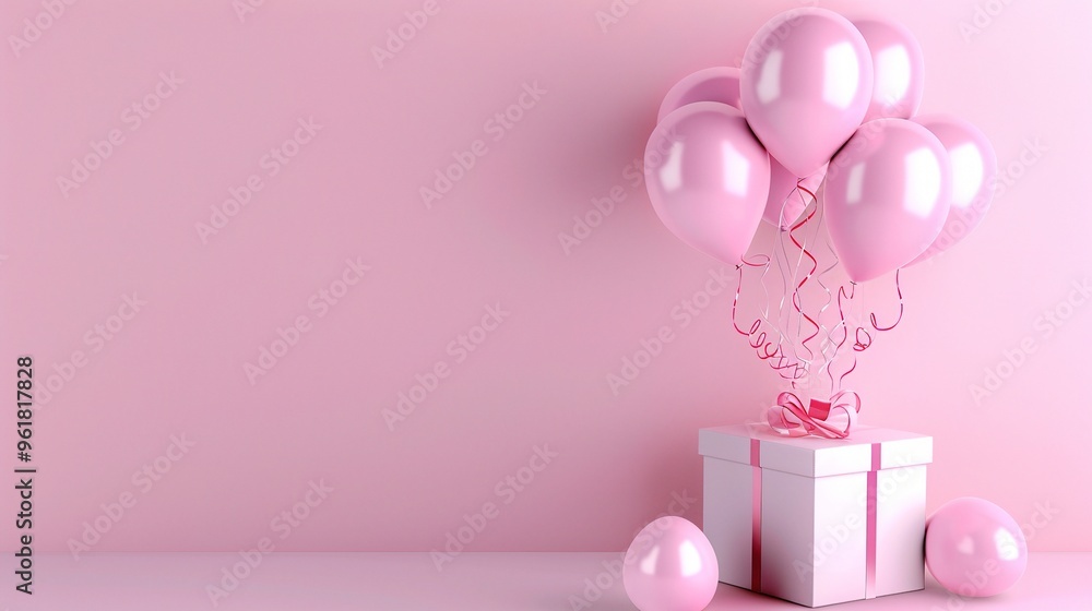 A pink balloon gift background that is filled with a sense of celebration and joy. The pink balloons are vibrant and eye - catching, adding a pop of color. They are arranged in an appealing way, creat A pink balloon gift background that is filled with a sense of celebration and joy. The pink balloons are vibrant and eye - catching, adding a pop of color. They are arranged in an appealing way, creat