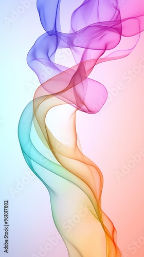 Abstract Colorful Swirling Smoke Effect on Pink Gradient Background