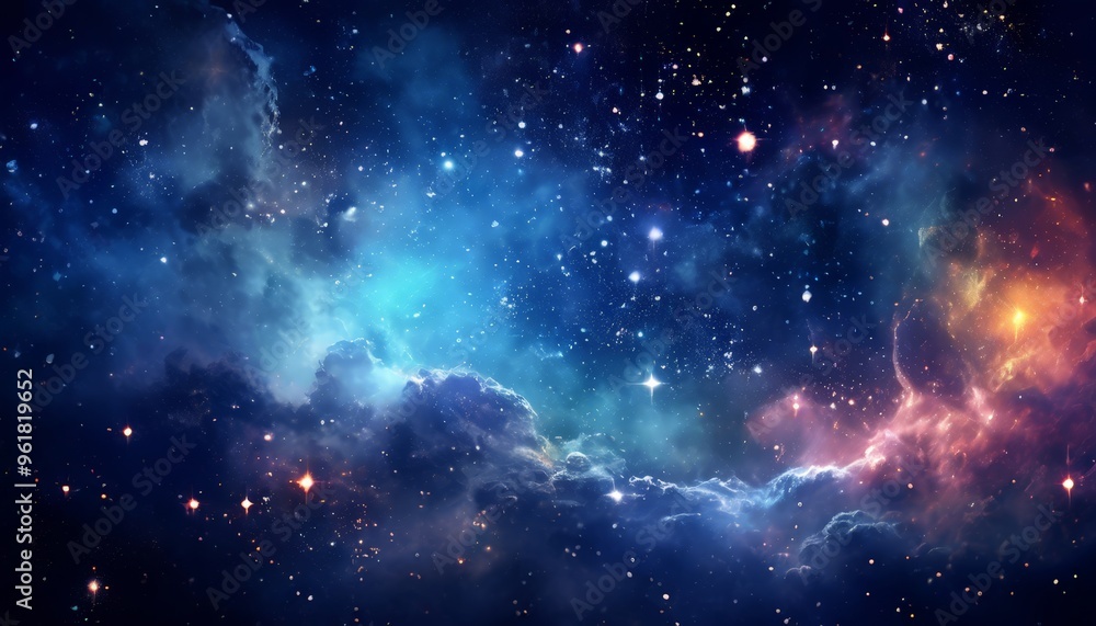 Fototapeta premium space scene with nebula and stars