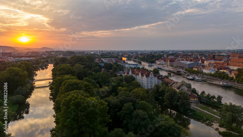 Panoramablick über die Altstadt von Regensburg