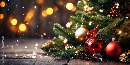 christmas tree with decorations and lights