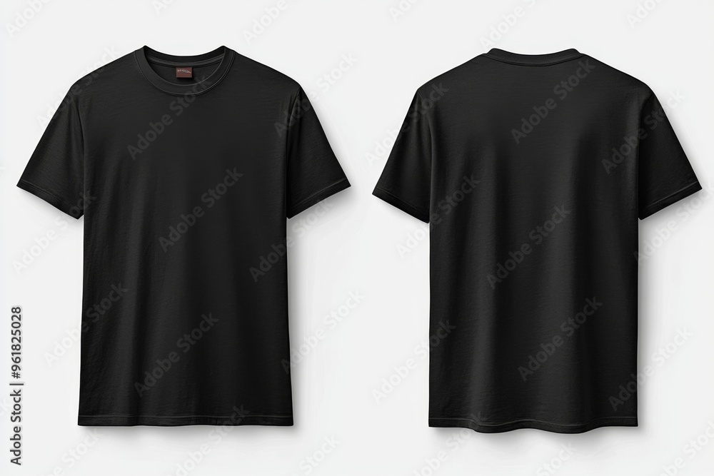 Black Tshirt Mockup Front and Back Isolated created with Generative AI Black Tshirt Mockup Front and Back Isolated created with Generative AI