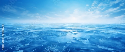 blue ocean with clouds and water