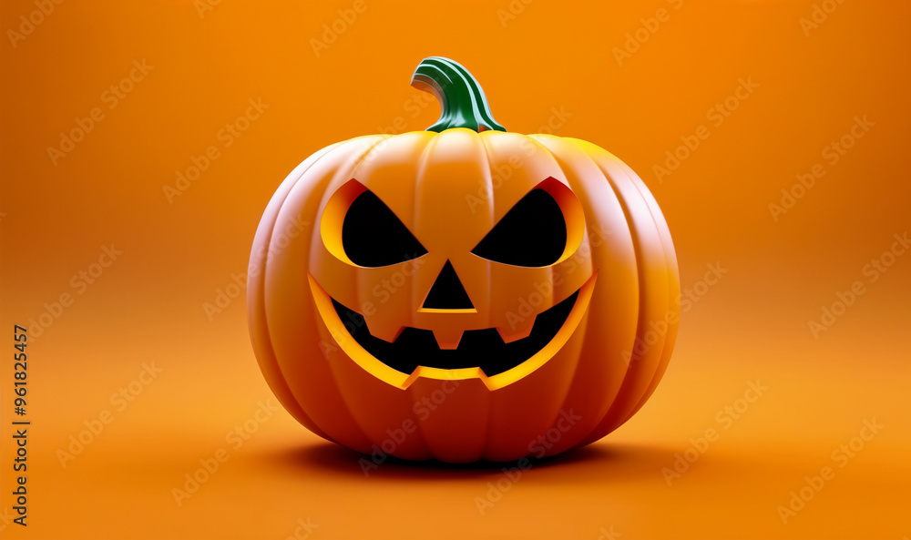 Halloween themed postcard with a pumpkin Halloween themed postcard with a pumpkin