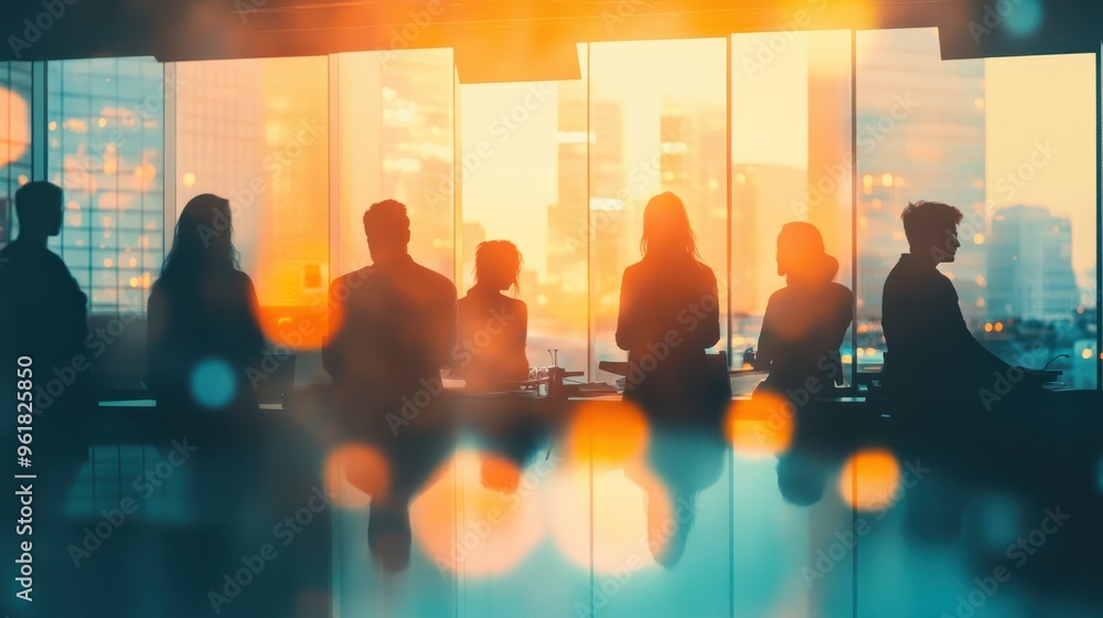 silhouettes of diverse people collaborating and working together in a blurred coworking office space teamwork and cooperation concept toned image silhouettes of diverse people collaborating and working together in a blurred coworking office space teamwork and cooperation concept toned image